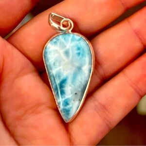 Larimar Pendant (can add chain - see description)